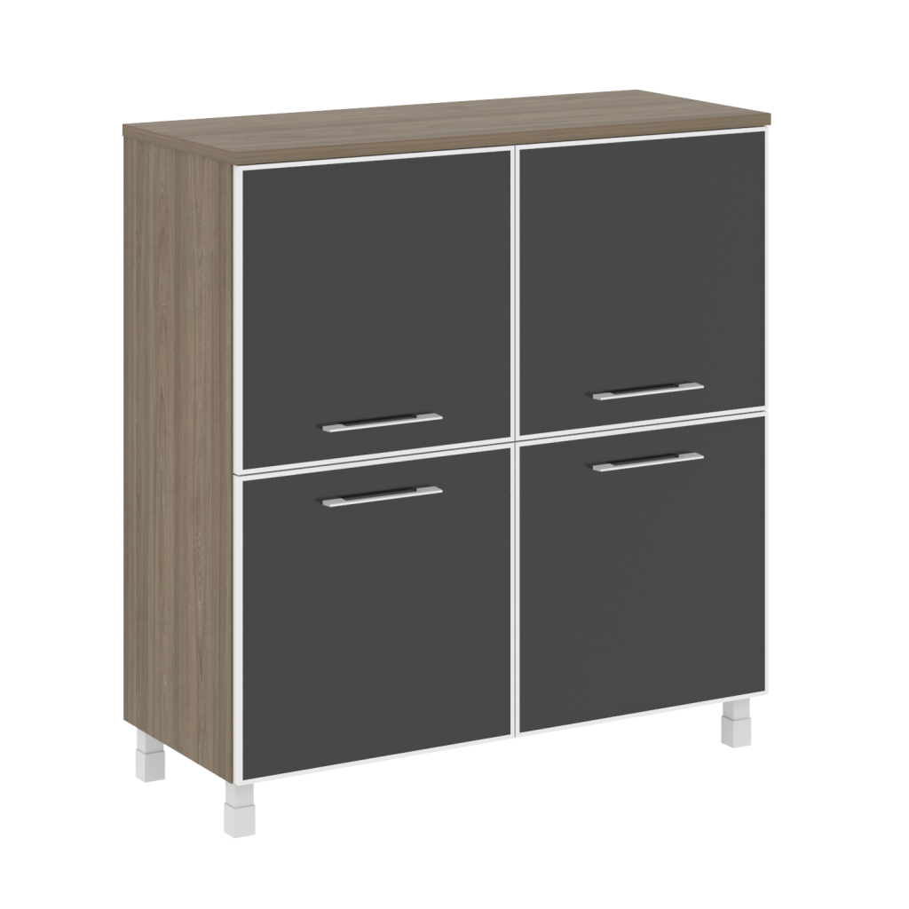 Шкаф квадратный Рива Ялта 1098*452*1168 Рива Ялта Вяз Благородный/Стекло Black