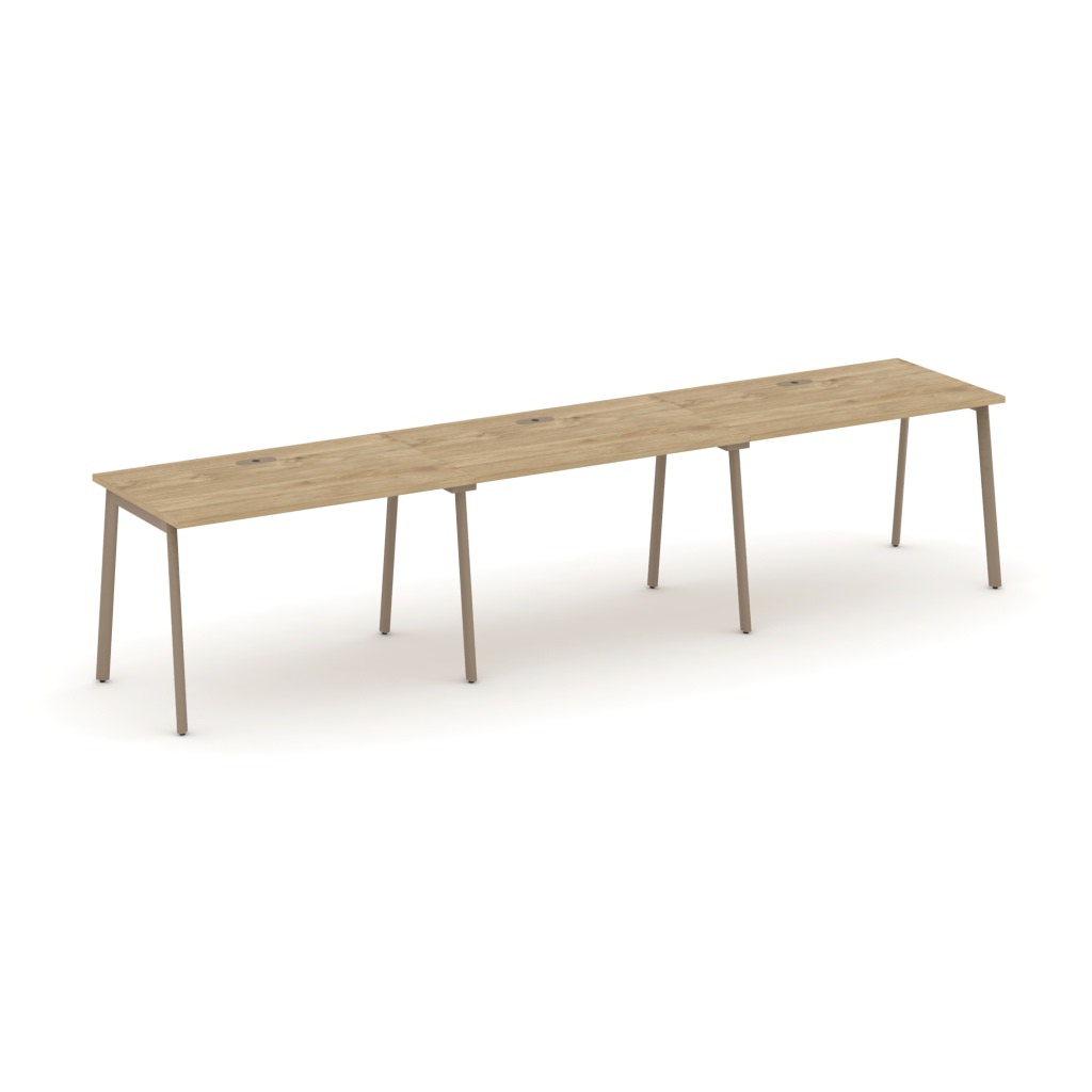 Рабочая станция на 3 места Эстетика 3540*730*750 Эстетика Тиквуд Светлый